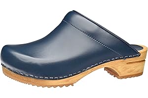 Sanita Lotte | Sabots Ouverts | Produit Original Fabriqué à la Main pour Femme | Sabots en Cuir avec Semelle en Bois | Semelle Durable