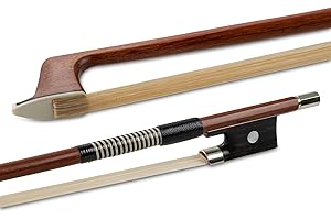 GEWA 404072 violin Bow, brasil wood, Massaranduba Student, 3/4, round stick, made in Germany, stamped "Jaeger", brown