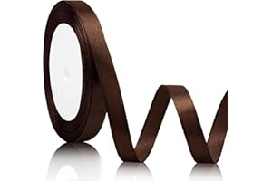 SERENEGLOW Cinta Marrón Cinta Marron Cinta Raso 10mmx22m Cinta Regalo Cinta Raso Decoración Cinta Halloween Cinta De Lazo De Satén Cintas De Embalaje De Regalo Cinta Decorativa De Boda Cuerdas Para Decorar