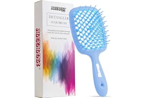 Maxmana Secret Detangler Hair brush,Detangling Brush, Massage Curl Comb for Women, Men,Girls and Kids for Natural Curly Wet Dry Thick Straight Long Hair (BLUE)