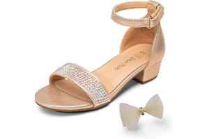 DREAM PAIRS mädchen sandalen Sommer Kinder Prinzessin Schuhe Abnehmbare Schleife Niedriger Knöchelriemen Absatz High Heels Mary Jane Schuhe