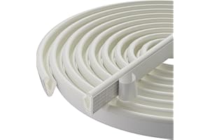 KAYLEINSTER Draft Excluder for Doors,V-Shape Door Seal Strip,Self Adhesive Foam Soundproof Weather Stripping Draught Excluder Tape for Door Frame Gap Seal-Blocks Light,Cold Air, Dust and Noise(6M,White)