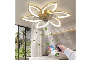 ‎RRBEST RRBEST LED Deckenventilator mit Beleuchtung,Kreativität 6 Flammige,Leise Dimmbar Lüfterlicht Deckenleuchte mit Fernbedienung Und APP Steuerung