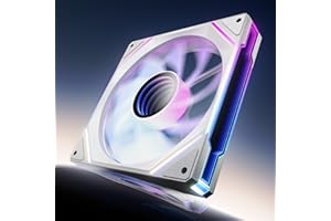 AsiaHorse - Ventola per PC RGB 140 mm reversibile [HDB] 89.77 CFM/1800 RPM/3,24 mmH₂O 5V3PIN ARGB e ventola PWM 12V4PIN, 50.000 ore di durata AMICIMega-A14-R, colore: Bianco