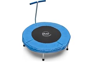 Plum Play Junior Bouncer My First Trampoline with Balance Handle and Soft Foam Safety Pad, Springless Design, 18 months to 3 years, Indoor/Outdoor Active Play, Low Height Frame