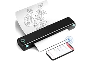 POKELABEL Imprimantes portables sans fil pour voyage, imprimante thermique sans encre, M08F Bluetooth compatible avec les lettres américaines de 21,6 x 27,9 cm, compatible avec Android et iOS et ordinateur