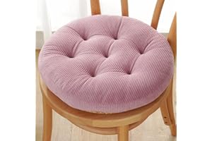 Lukery Stuhlkissen rutschfeste, Waschbare Weiche Sitzkissen Komfort Stuhlauflage als Stuhl Kissen für Outdoor & Indoor Gartenstuhl, Küche oder Esszimmerstuhl (Rosa,Rund 40cm)
