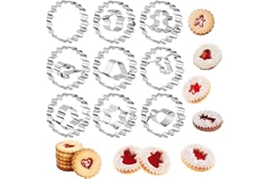 KIIWAH 9pcs Formine per Biscotti Acciaio Inossidabile, Tagliabiscotti Natale DIY Decorazioni Dolci