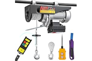 Mxmoonant Paranco elettrico, 140/280 kg, tipo veloce 10/20 m/min, sollevamento 10/20 m, controllo wireless e via cavo, 1600 W