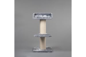 RHRQuality Kratzbaum große Katze Stabil XXL Maine Coon Lounge Hell Grau Katzenkratzbaum für schwere Katzen hoch