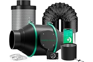MARS HYDRO Kit de ventilador inteligente en línea de 4 pulgadas, con regulador de velocidad variable, sistema de ventilación para tienda de cultivo, hidroponía