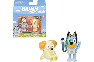 Bluey Pack 2 Figuras Surprise Blaster, Figuras Articuladas Amigos Preparados para IR de Aventuras, Muñecos de la Serie Infantil, Juguetes Exclusivos, Famosa (BLY91210)