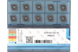 CDBP Plaquette de tournage CCMT09T304 CCMT32,51 pour acier semi-finition Inserts en carbure tournage mécanique, 10 Pièces.