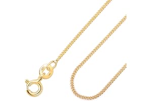 Amberta Kvinnor 925 Sterling Silver 1.05 mm Kant Kedjehalsband 18K Guldpläterad