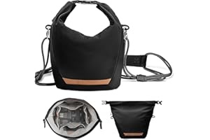 K&F CONCEPT Bolsa Camara Fotografica, Moda Bandolera Camara, Bolso Bandolera Ligera Camera Bag, Bandolera Ajustable para Cámara Fotográfica Adecuado para cámaras SLR/DSLR, Negro