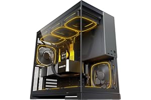 Geometric Future M5 Mid Tower ze szkła hartowanego, obudowa do gier E-ATX/ATX, stal 1,2 mm, typ C, panele beznarzędziowe, obsługa chłodnicy 420/360, wentylator ARGB PWM 140 m x 5 wstępnie