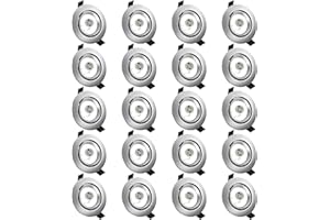 Yiahin Marco Foco Empotrable, Marcos Focos GU10 Metal cepillado Incl. Zócalo GU10 Para Lámparas De Led O Halógena, Redondo Metálica, Marco Empotrado Ojo de Buey, Para Baño Sala Cocina, etc.,20 Pack