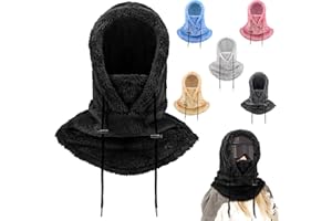 axbeeax Winter Balaclava Ski Mask Sherpa Hood Ski Mask 3-in-1 Thermal Scarf Face Cover for Outdoor Skiing Sports