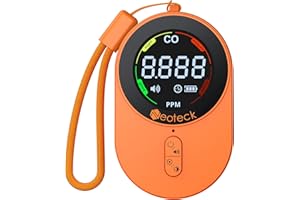 Neoteck Mini Detector de CO 1s Refresh Detector de Monóxido de Carbono con Alarma de Zumbador y Cordón, 700mAh Batería Recargable Incorporada para Camping, Caravaning, Hogar, Coche, etc.