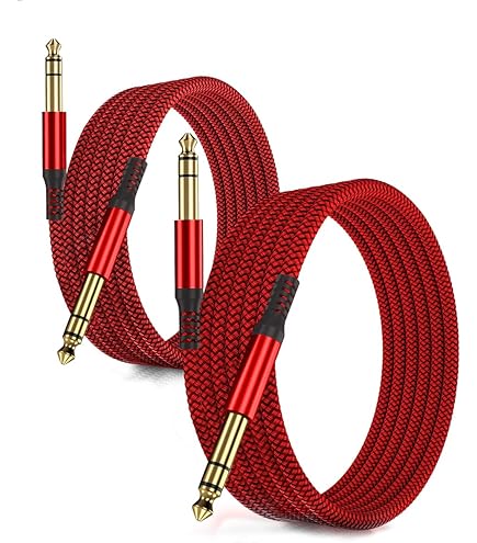 Lot 2 Câbles Auxiliaires Sans Bruit Guitare Basse Vhbw Câble Patch Pour Guitare 15cm Câble Jack Pour Pédale D'effets - Câble Jack Avec Prise 6,35mm, Coudé, Plat, Noir / Argenté Câble Instrument