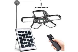 SUBOSI Solarne lampy wiszące do użytku na zewnątrz, do wnętrz, 160 diod LED, 1200 lm, 6 trybów pracy, lampa solarna z pilotem zdalnego sterowania, czujnik ruchu, wodoszczelność IP65, lampa ścienna,