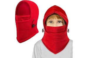 TAGVO Cagoule Balaclava de d'hiver Enfants de 4 à 10 Ans, Multifonction Cagoule Coupe-Vent Cache-Cou Masque De Ski Facial en Polaire Bonnet Cagoule Balaclava Enfant pour activité de Plein air