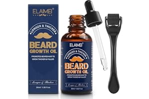 TOOFFI Bartwuchs-Set - Beard Growth Kit - Haarwuchs-Kit für Männer - Hair Growth Kit for Men - Bartwuchs Kit mit Bartroller - Beard Growth Infused with Bitoin - Verdicken und stärken für Haarwuchs