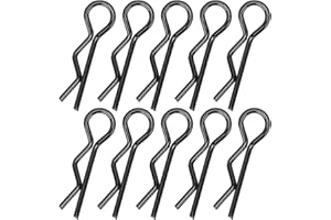 DILWE Clips RC en forma de R, 10 piezas de metal 7 MM Clips de carcasa de coche RC Pieza de repuesto mejorada para 1/5 1/6 1/8 1/10 RC Car(negro)