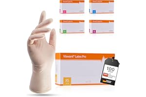 Viawant® Latex Pro Einmalhandschuhe Latexhandschuhe XS [100 Stück] Reißfest & Puderfrei, Für Lebensmittelkontakt – Premium Untersuchungshandschuhe
