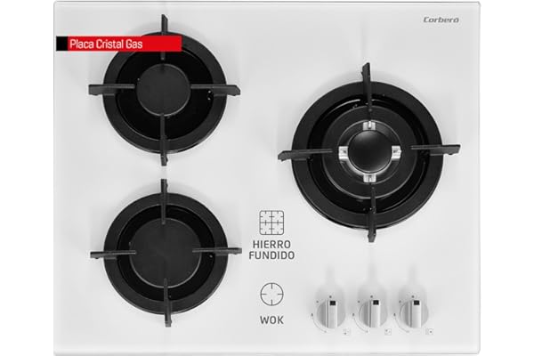 Placa Corbero CPCGY2313W, Cristal Gas Potencia 7,