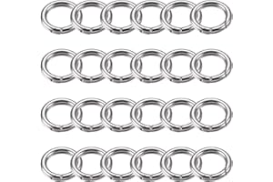 Spring O Rings, Ekunbuy Spring Snap Clip Hooks Zinc Alloy Round Metal Split Rings Small Clamp Clasp Keyring Buckle for Bag Purse Handbag Strap Craft Jewelry Making