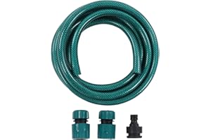 YUMILI Manguera de Jardín, Manguera de Riego Resistente a Altas Temperaturas de 3 Metros Tubería de Agua de Riego Flexible con 3 Conector Rápido para Riego de Jardín, Lavado de Coches