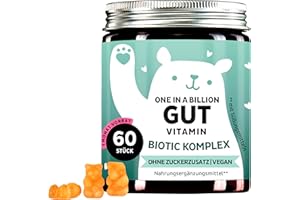 ‎BEARS WITH BENEFITS Biotische Kulturen Komplex - Bacilus coagulans, Inulin & Vitamin B6 - für das Immunsystem - 60 Stück - Vegan - Zuckerfrei - Bears with Benefits