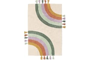 ‎RUGVISTA RugVista Rainbow, Kinderteppich, 160 x 100 cm, Rechteckig, Mittlerer Stapel, Kinderzimmer, Maschinenwäsche, Ohne gefährliche Chemikalien, Off Weiß/Multi