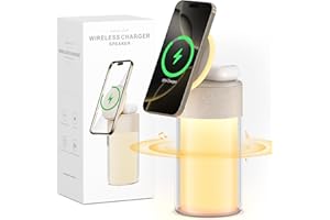 COLSUR Głośnik Bluetooth 3 w 1, magnetyczna stacja ładująca do iPhone'a, bezprzewodowa ładowarka do AirPods, lampka nocna, prezent dla mężczyzn i kobiet, prezent urodzinowy dla mężczyzn