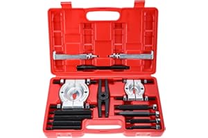 GEARCELL 14pcs Bearing Separator Puller Set, 5 Ton Capacity Bearing Splitter Tool Kit 2" and 3" Splitters Remove Bearings Kit, Heavy Duty Wheel Hub Axle Puller Set