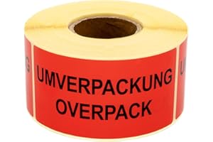 ‎MD LABELS MD Labels Warnetiketten auf rolle 100x50mm Umverpackung/Overpack 500 Stück -Versandaufkleber - Versandhinweis Haftetiketten