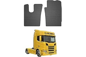 OMAC Alfombrillas De Coche Compatible con Scania RIS 2016-2020 Negro Goma 2Pza