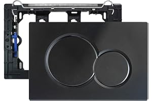 Empyreal placa de activación para cisterna de inodoro, repuestos para modelo antiguo la placa de activación compatible con Geberit Sigma 01 115770115 de doble descarga, 1 pieza (Negro).
