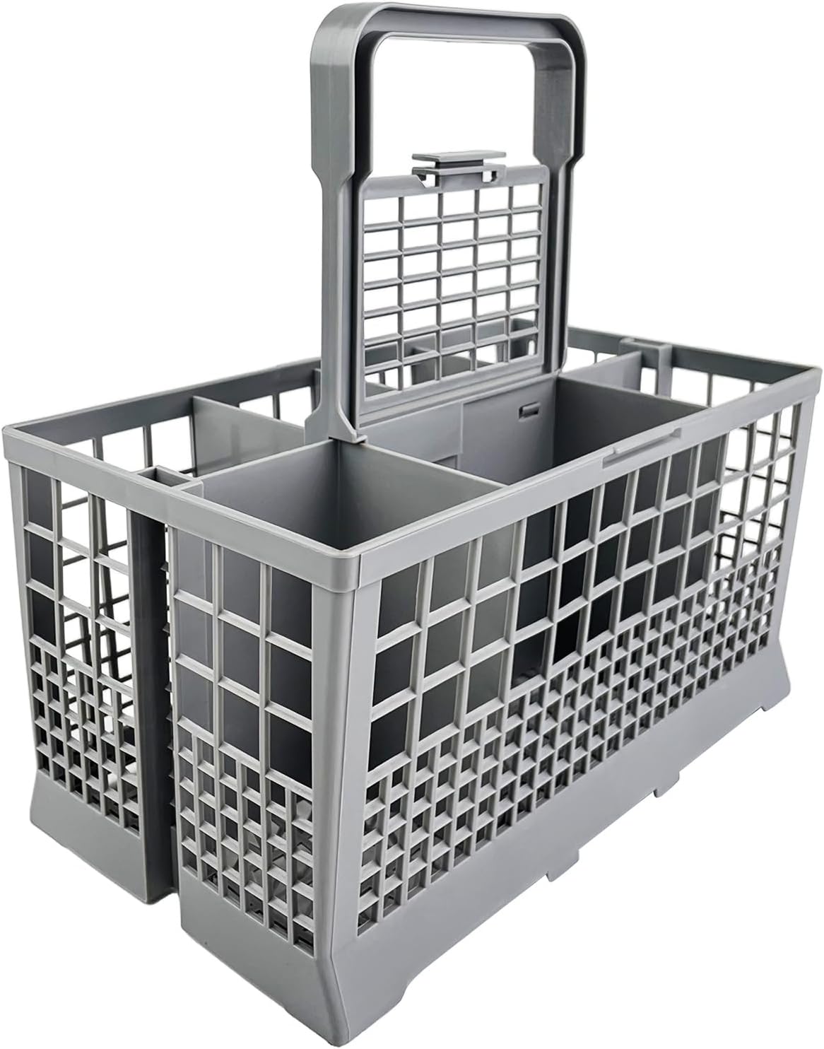 CHALVIOR Cesta universal cubiertos para lavavajillas, Cesta cubiertos lavaplatos, 23.7 * 13.5 * 23.5cm, Asa desmontable, Apto para todos los modelos de lavavajillas, resistente al calor y duradero.
