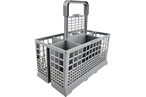 CHALVIOR Universal bestickskorg robust bas lämplig för olika diskmaskiner, 23,7 x 13,5 x 23,5 cm, bestickskorg för diskmaskin, värmebeständig plast avtagbart bärhandtag