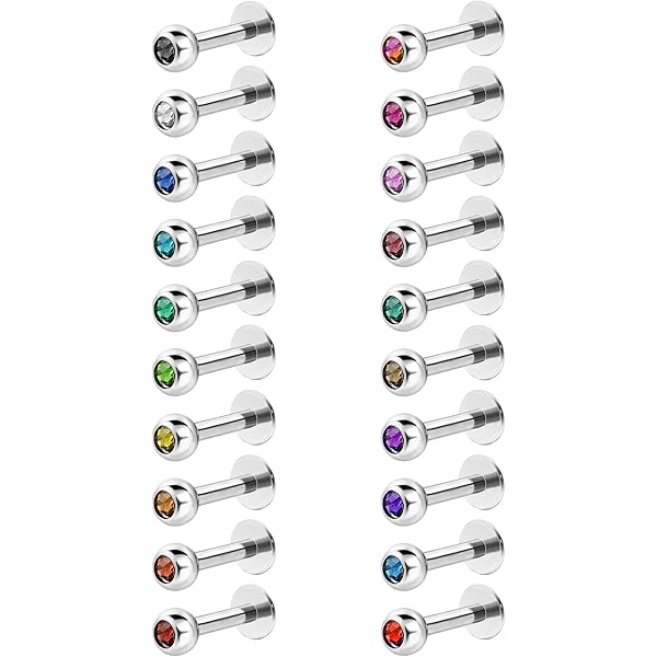 Stainless steel goldplated traguspiercing met zirkonia voor dames | -NL