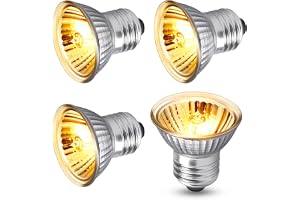 E27 75 W reptiluppvärmning, UVA UVB sköldpadda ödlor baskande glödlampor, AC 230 V, E27 spot värmelampa solbadlampor för akvarium skäggig drakkameleont, 4-pack