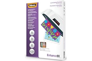 Fellowes A4 Laminating Pouches, Gloss, 160 Micron (2 x 80 Micron) Self adhesive - Pack of 100