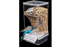 NINGVIHE Automatic Bird Feeder for Cage, No Mess Bird Cage for Small Bird Parrots Canary Parakeet Budgerigar Cockatiel Lovebird