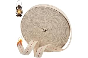 BUKYCAT Mecha de Algodón, 3m Ø 20 mm Mecha de Recambio, Lampara Aceite Mecha, Mechas Mecha de AlgodóN Sin Humo para Lámparas de Aceite