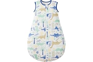 Duomiaomiao Baby Sleeping Bag Winter 2.5 Tog Sleeping Bag 18-36 months 100% Cotton Baby Wearable Blanket for Newborn., Dinosaur