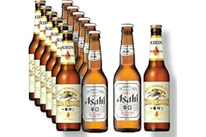 Japan Mix Paket - je 6 Flaschen Asahi Super Dry & 6 Flaschen Kirin Ichiban Bier