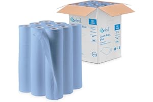Farla Medical Select Hygiene Premium Rectangular Paper Couch Roll - Medical Beauty Massage Paper Roll - 2 Ply - 40 Metres per Roll - Blue - Pack of 9-20 inches (50cm)