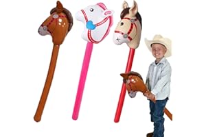 FUIPVGI 3 Pezzi Cavallo Bastone Gonfiabile baguettes de tête de Cheval gonflables,gonfiabili Accessori per Giochi di Cavalli per Tema Cavallo di Natale Puntelli per Bomboniere (3 Pezzi)
